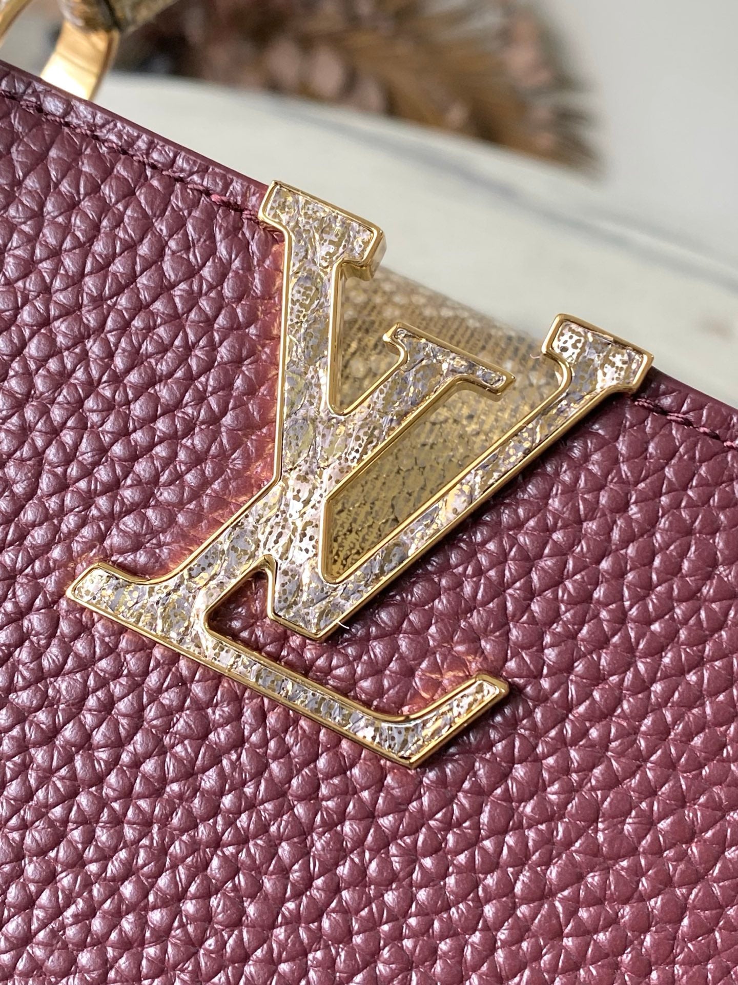 Capucines Mini Python Handle Bag
