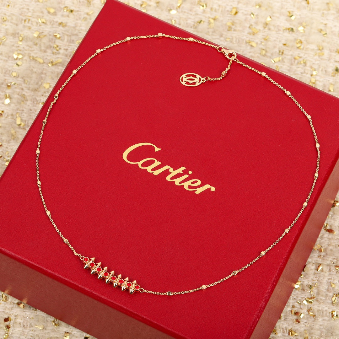 Clash Style Gold-Tone Rivet Necklace