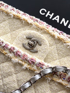 Large Double Flap Tweed Bag