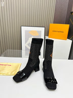 Monogram Knit Sock Ankle Boots