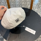 Embellished Tweed Baker Boy Cap with Iconic Logo Patch