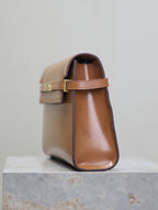 Crocodile-Embossed Leather Chain Bag
