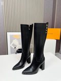 Black Knee-High Leather Boots