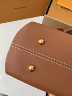 Calfskin Leather Tote Bag with Monogram Pouch