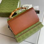 Bamboo Handle Leather Wallet with Chain