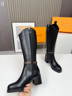 Black Knee-High Leather Boots