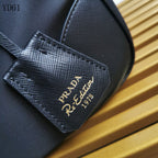 Re-Nylon and Saffiano Leather Two-Handle Bag
