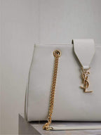 Grain Leather Chain Shoulder Bag