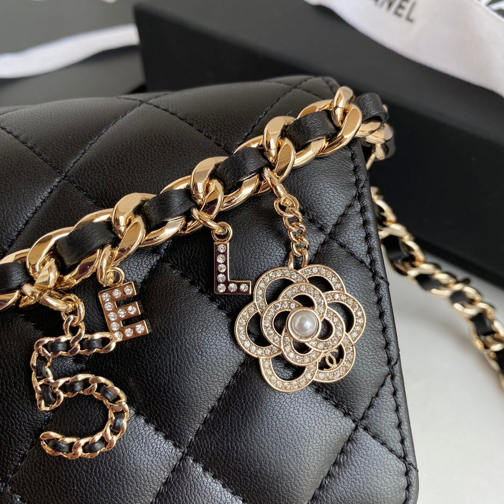 Quilted Coco Charm On Chain Flap Bag