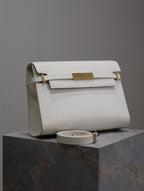 Crocodile-Embossed Leather Chain Bag