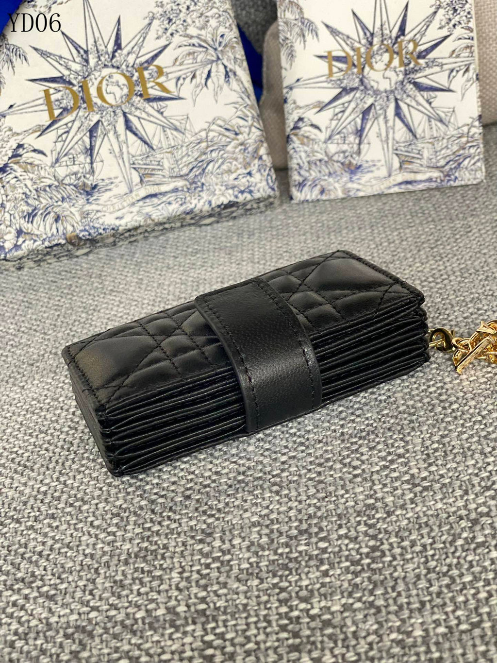 Quilted Leather Compact Wallet