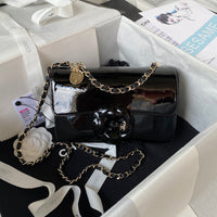 Camellia Patent Flap Bag