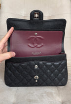 2.55 Classic Double Flap Bag - Black Caviar, Silver hardware