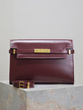 Crocodile-Embossed Leather Chain Bag