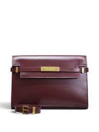 Crocodile-Embossed Leather Chain Bag
