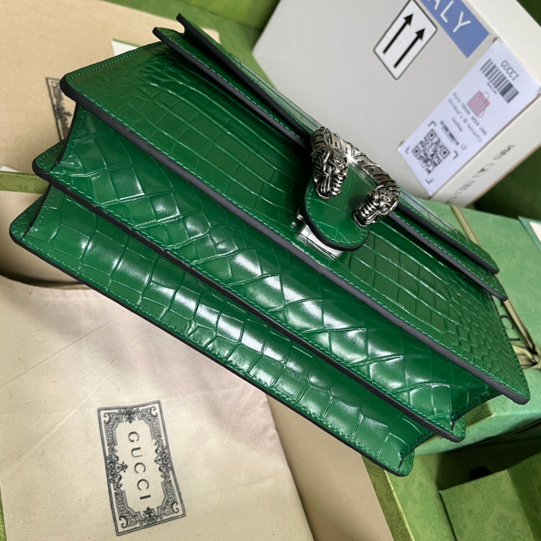 Croc-Embossed Dionysus Shoulder Bag