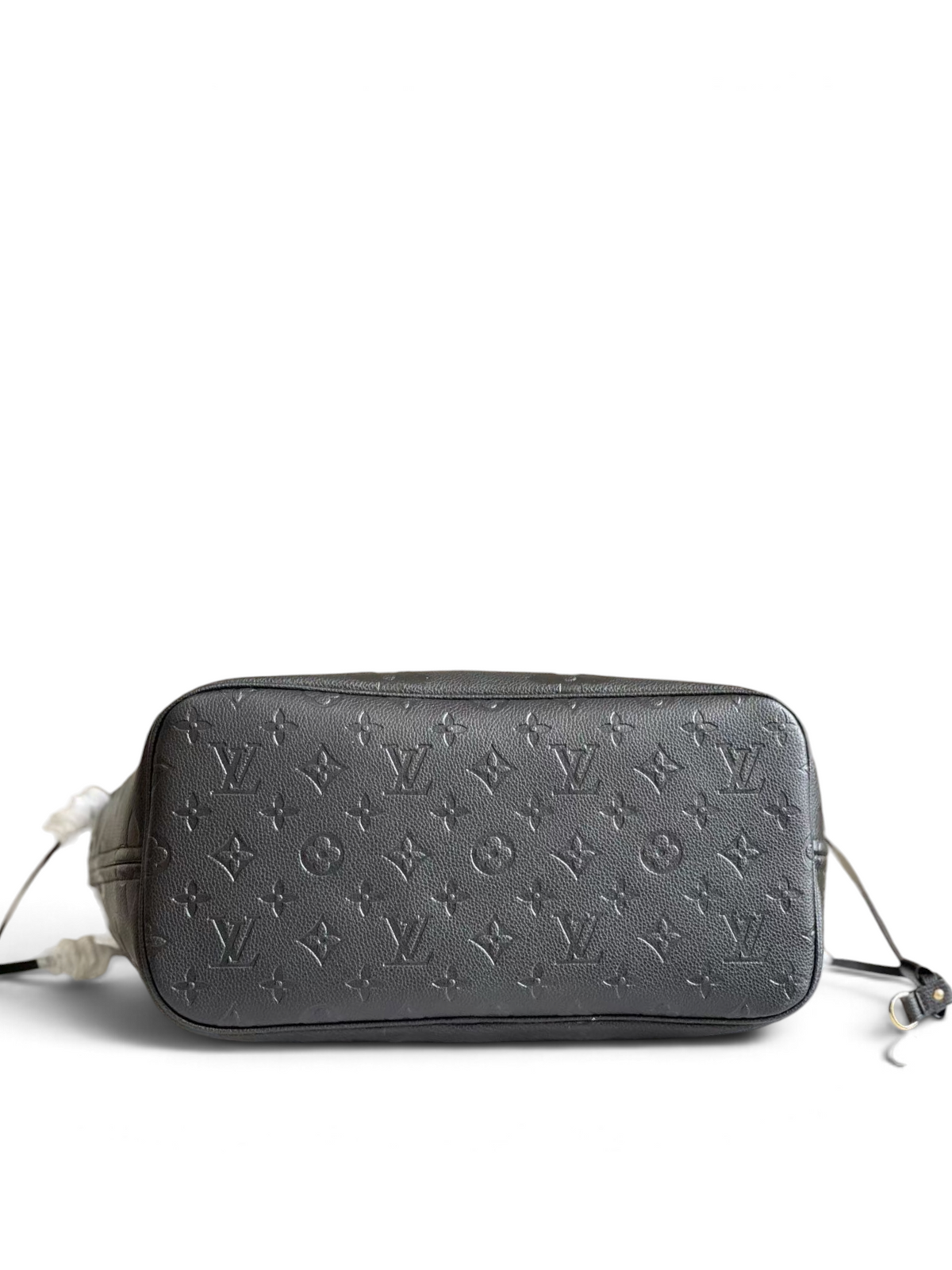 SWORD LUXURY siyah monogram desenli, dokulu kanvas tabanlı Neverfull tote çanta