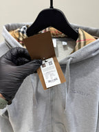 Gray Logo Zip Hoodie for Men
