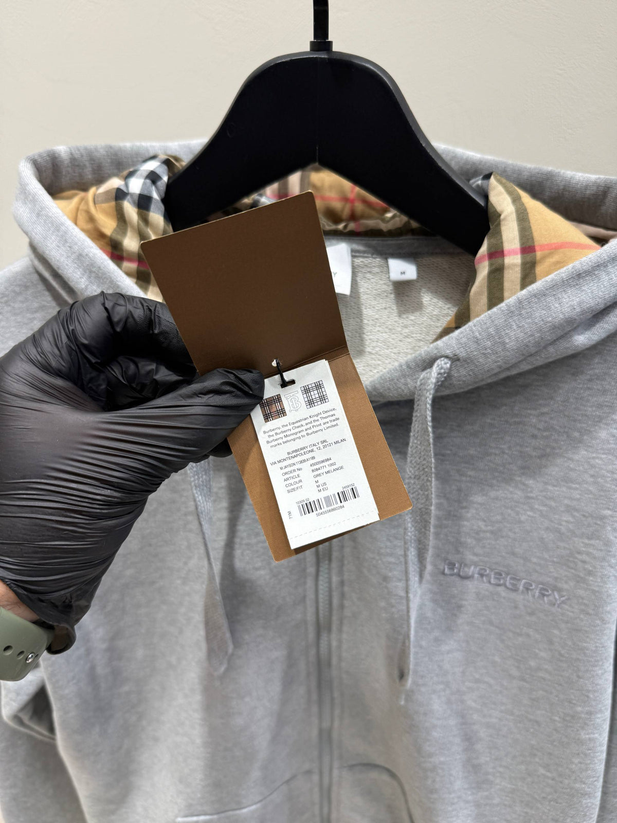 Gray Logo Zip Hoodie for Men