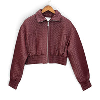 Intrecciato Leather Blouson Genuine Leather Jacket