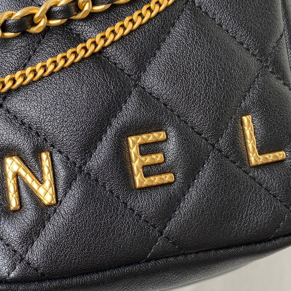 Quilted Dual-Pocket Crossbody Bag