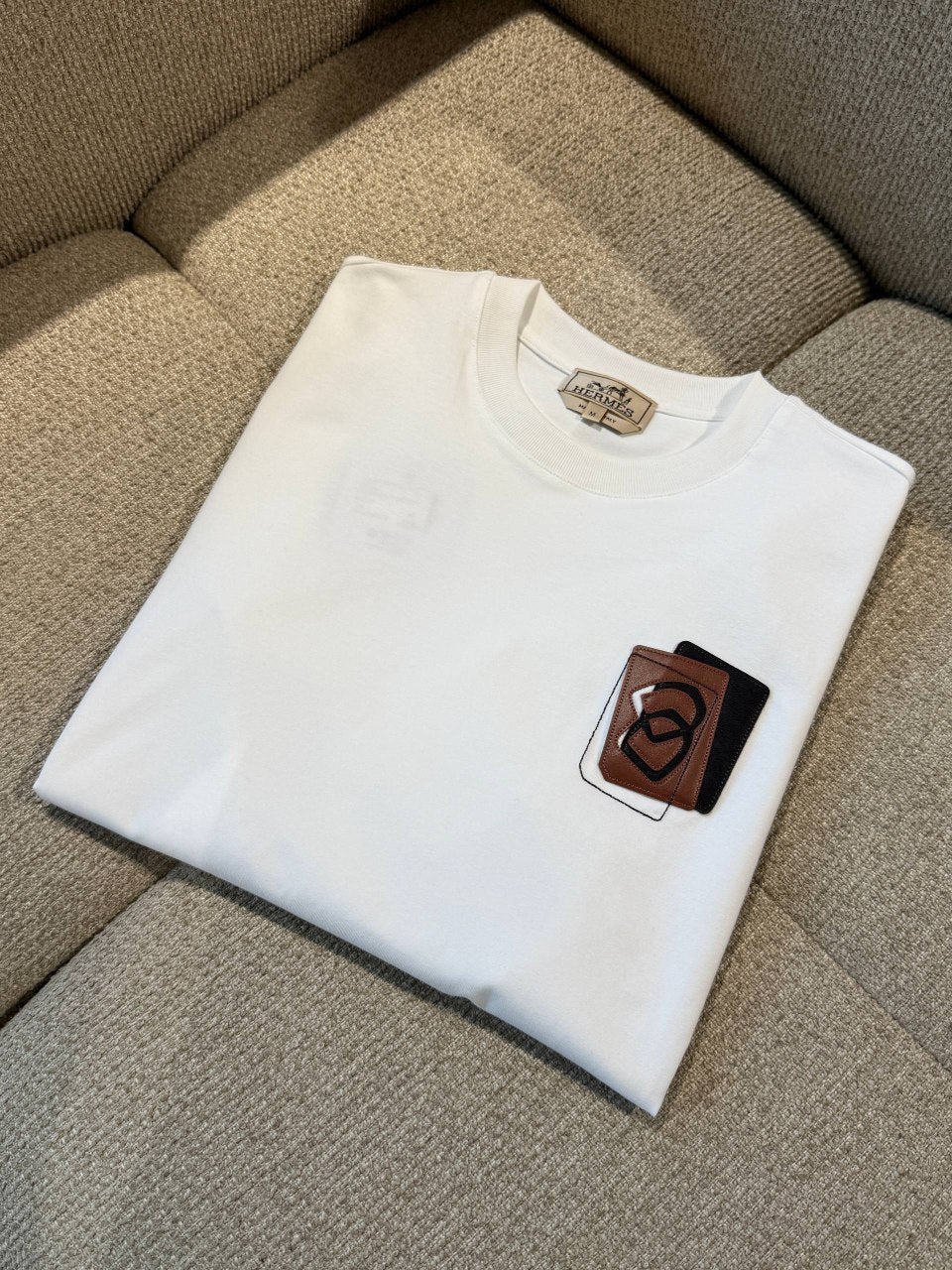 Leather Detail T-shirt