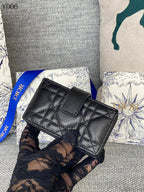 Quilted Leather Compact Wallet