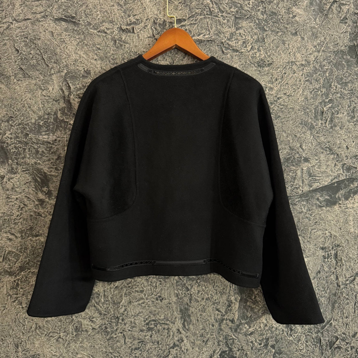 Cashmere Embroidered Jacket with Lambskin Slab