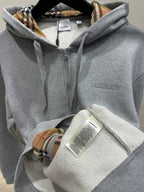 Gray Logo Zip Hoodie for Men