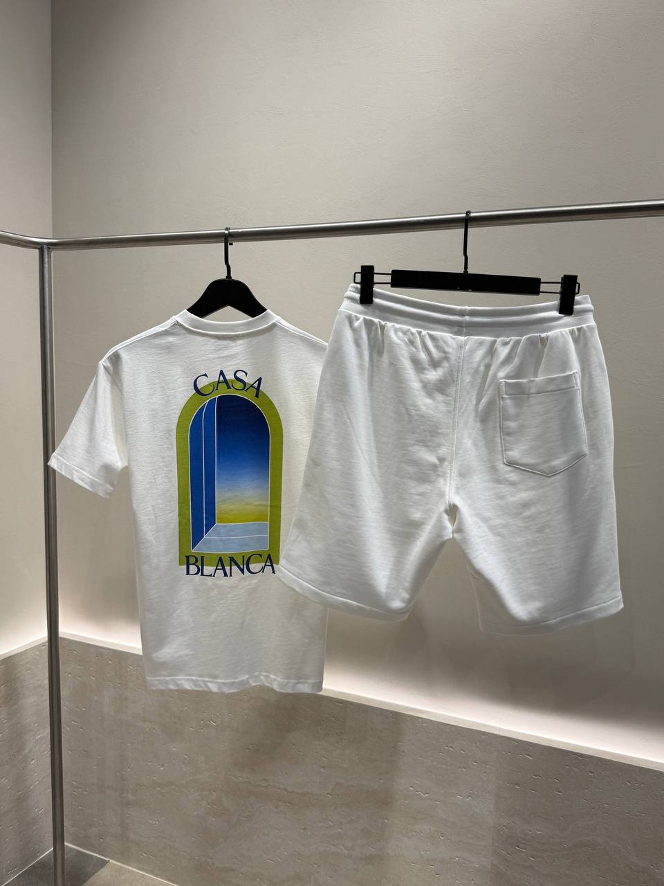 White & Lime Arches Short Sleeve T-shirt