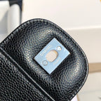 3.55 Large Caviar Leather Classic Double Flap Bag - Silver hardware