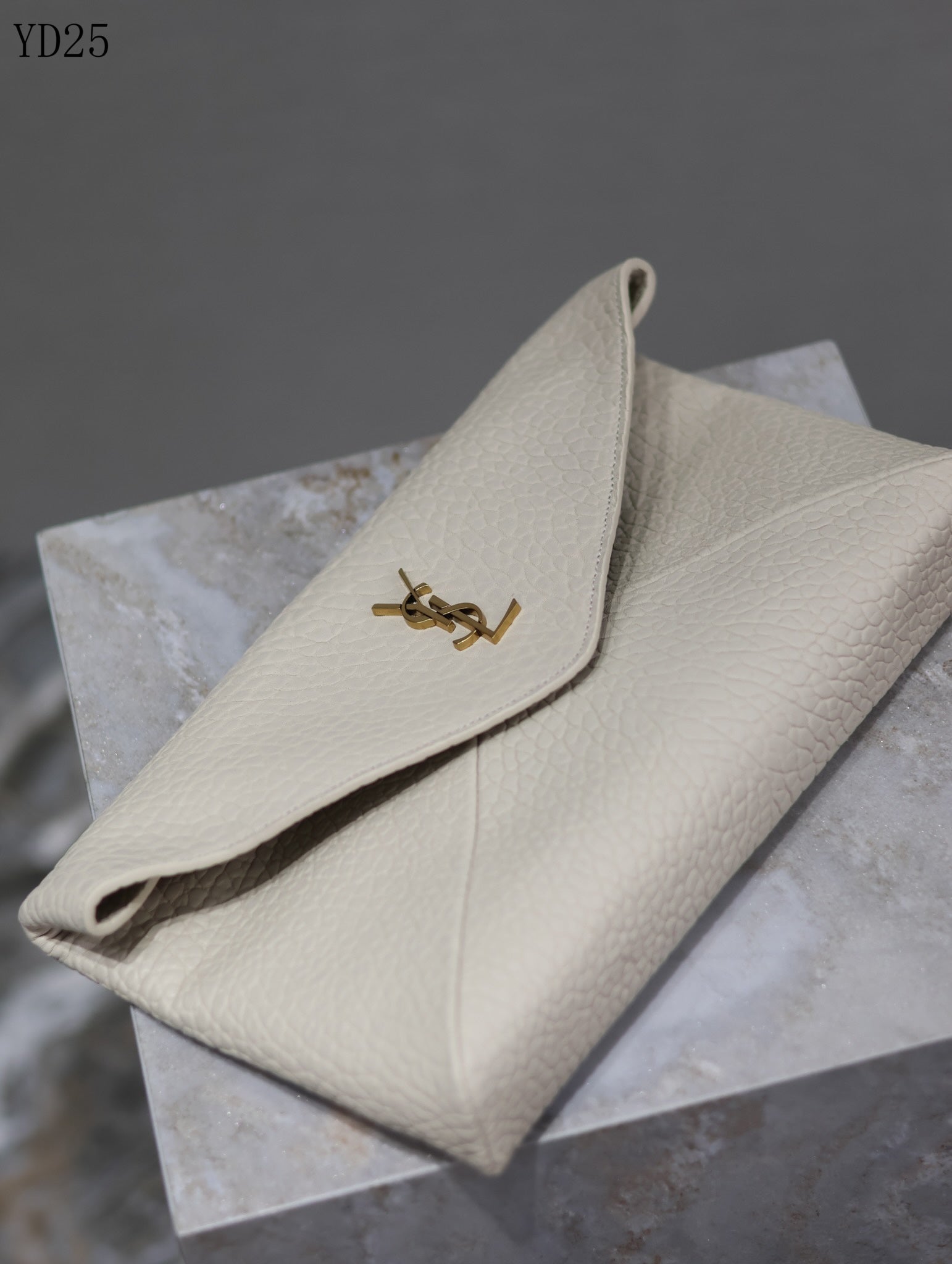 Grainy Leather Clutch Bag