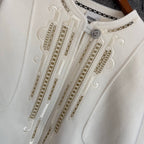 Cashmere Embroidered Jacket with Lambskin Slab