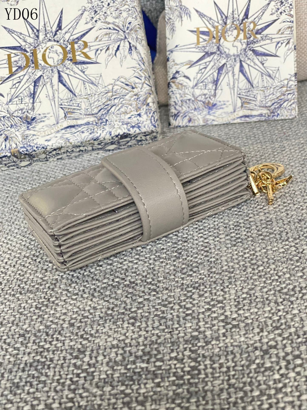 Quilted Leather Compact Wallet