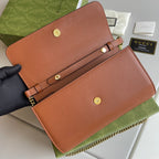 Bamboo Handle Leather Wallet with Chain