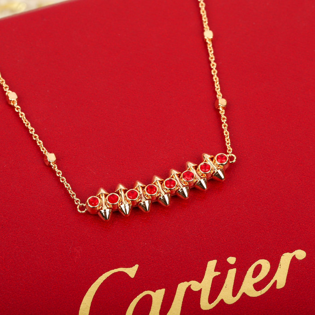 Clash Style Gold-Tone Rivet Necklace