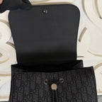Saddle Backpack with Flap in Oblique Jacquard Backpack