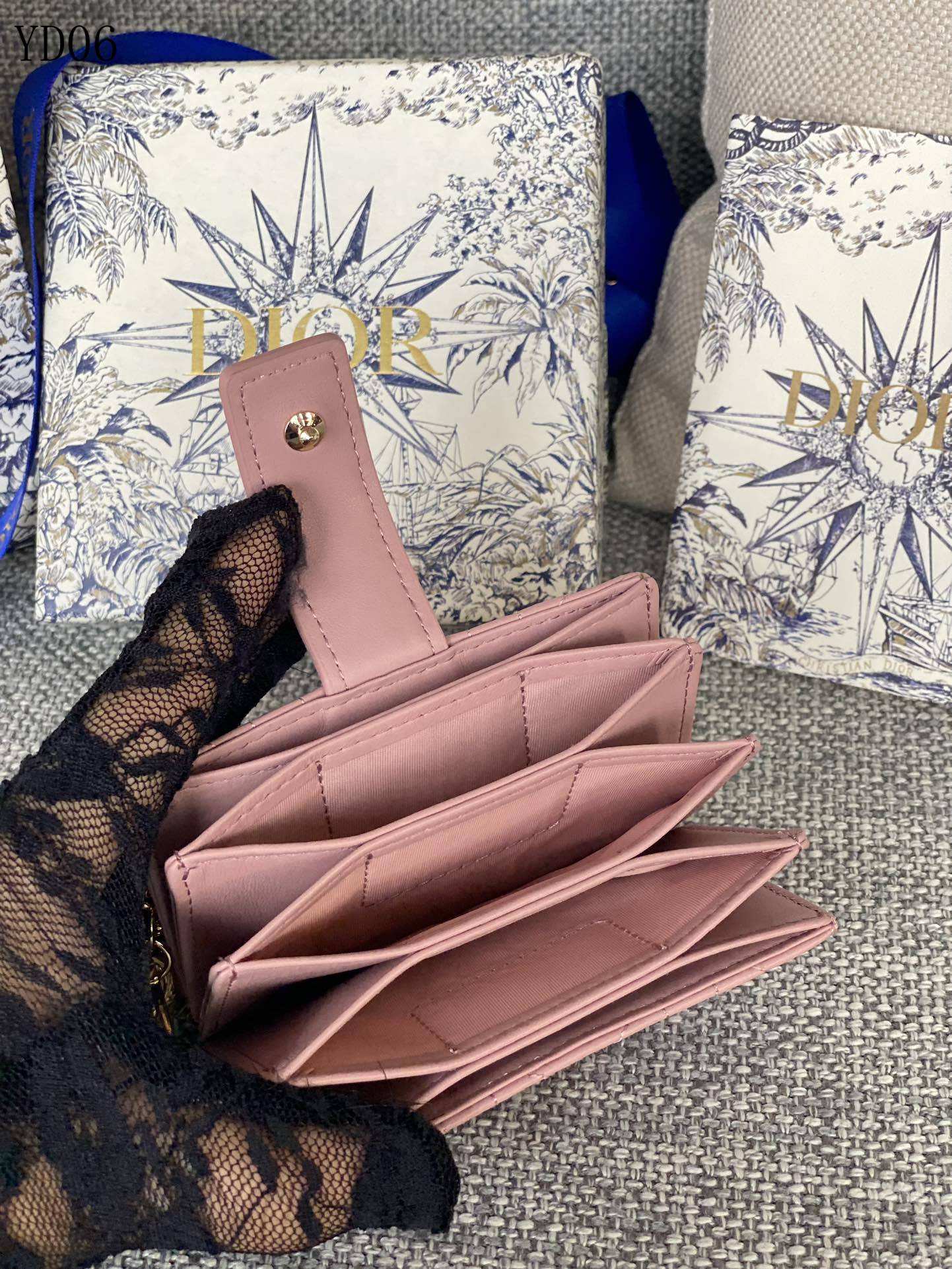 Quilted Leather Compact Wallet