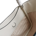 SWORD LUXURY Prada tote çanta, beyaz yumuşak dokulu deri iç astarı ve detaylı iç bölmesi ile.