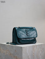 Niki Medium Patent Leather Shoulder Bag