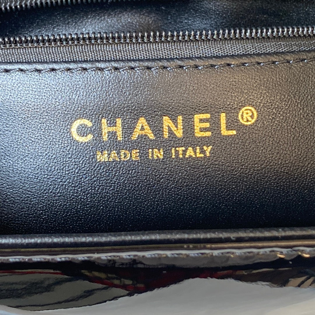 Camellia Patent Flap Bag