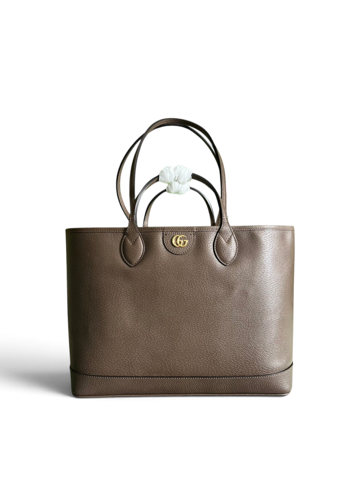 SWORD LUXURY kahverengi deri Ophidia tote çanta, altın rengi GG amblemi ve çift saplı yapısal tasarım
