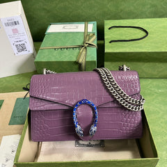 Croc-Embossed Dionysus Shoulder Bag