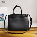Buckle Belted Medium Leather Tote Bag