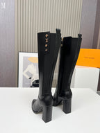 Black Knee-High Leather Boots