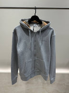Gray Logo Zip Hoodie for Men