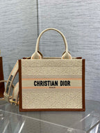Canvas Tote Bag with Leather Trim