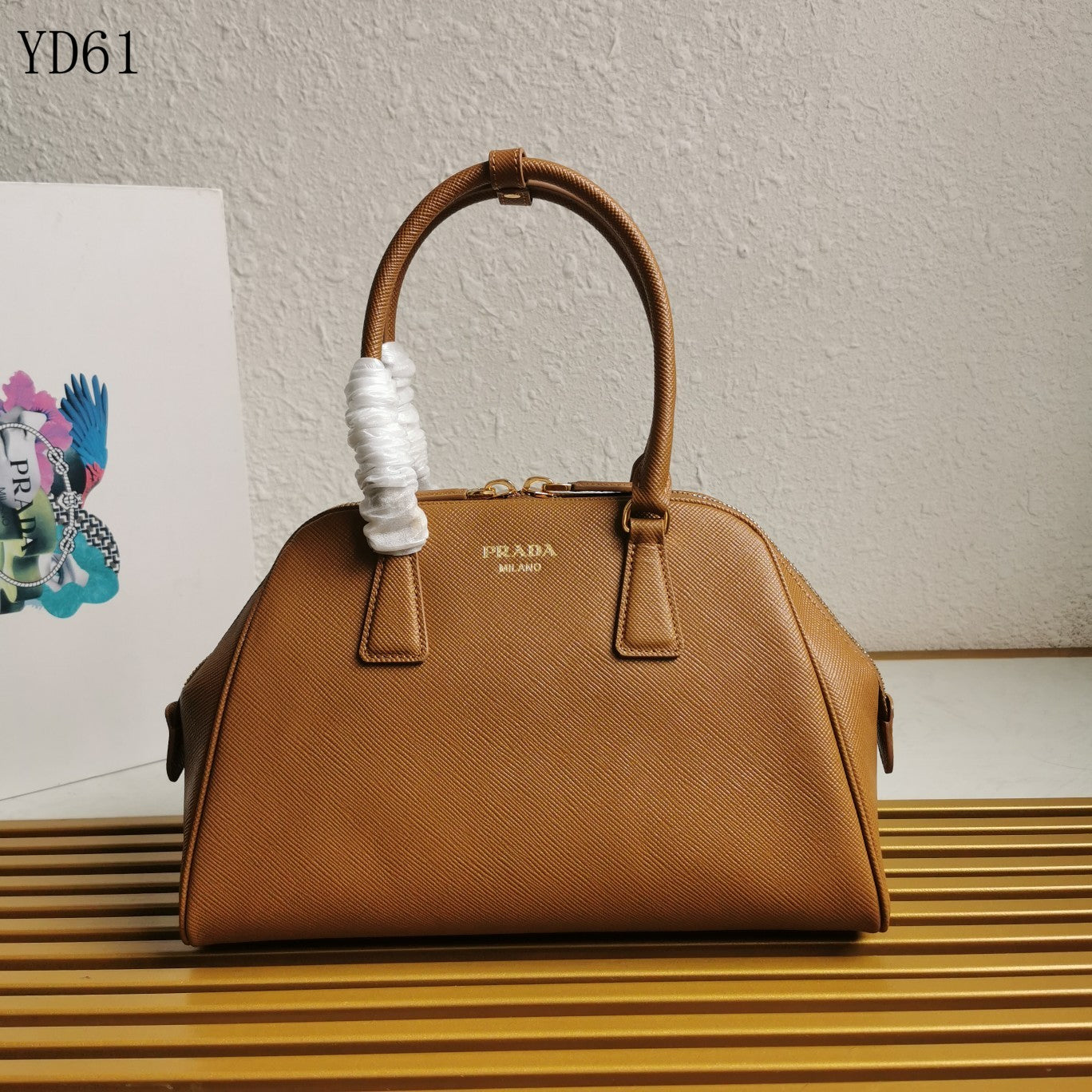 Saffiano Leather Top Handle Bag 32cm