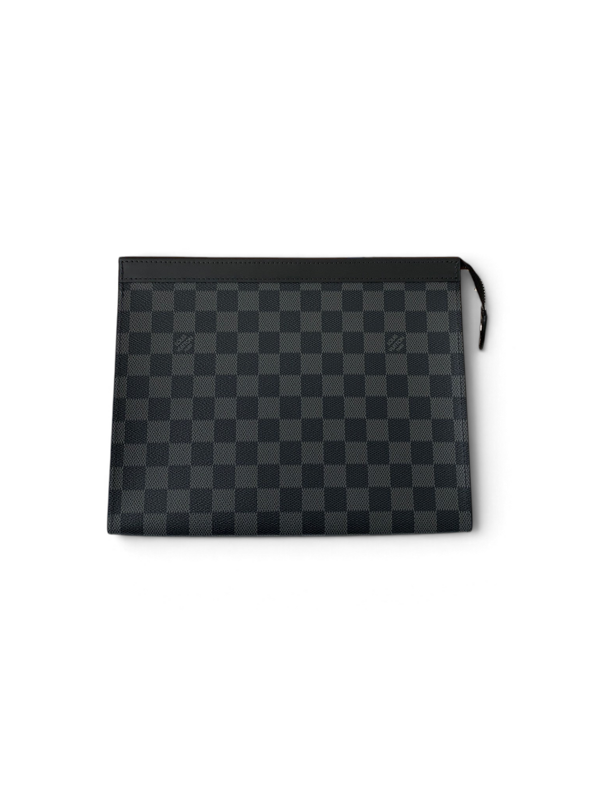 SWORD LUXURY Pochette Voyage el çantası, siyah ve gri Damier Graphite kanvas, kutusu ve aksesuarlarıyla birlikte.