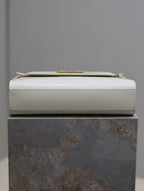 Crocodile-Embossed Leather Chain Bag